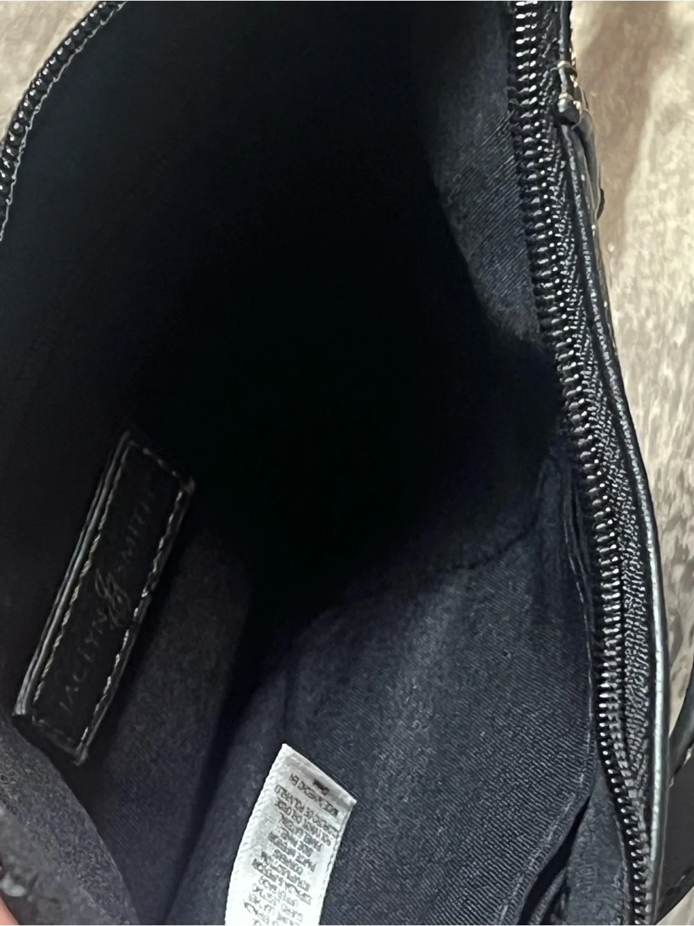 Jaclyn Smith Black Pebbled Leather Small Crossbody Hobo Purse